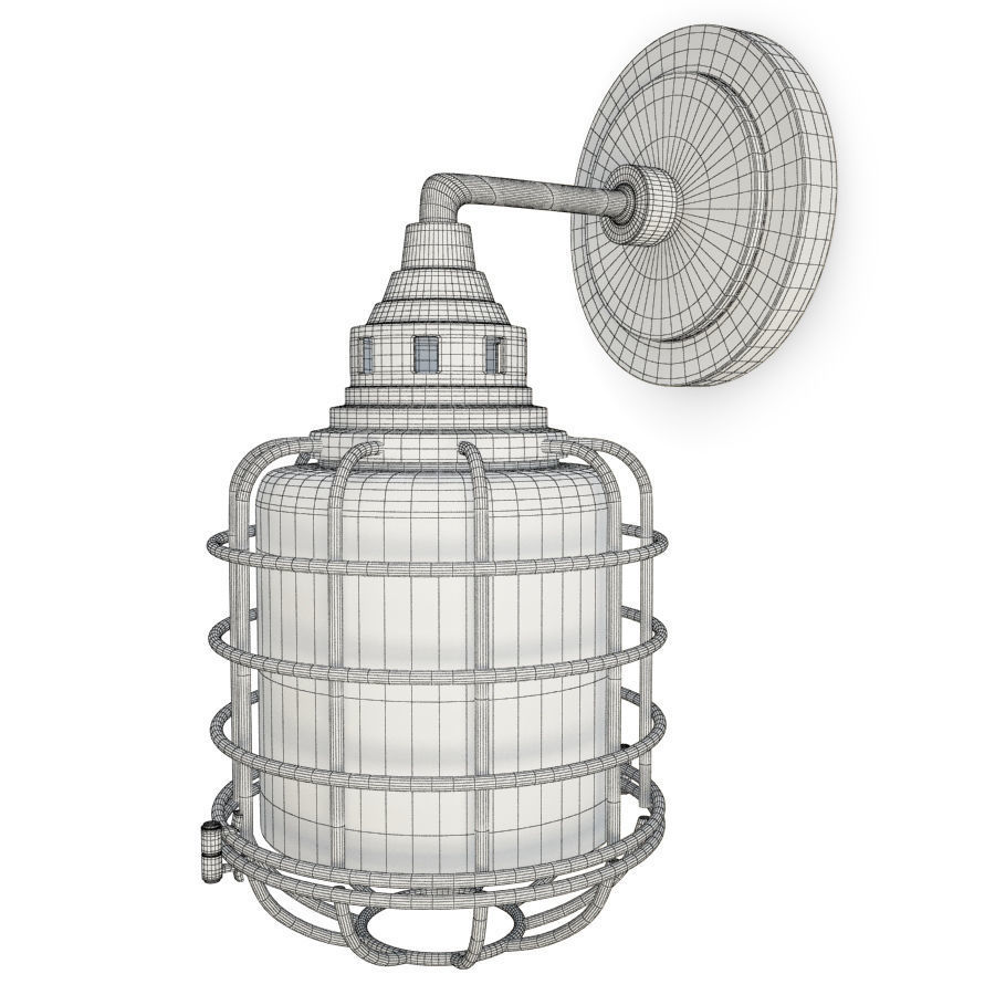 Industrial Wall Lamp Connell 3D model_1