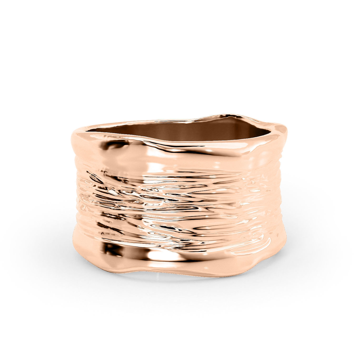 R 0018 sterling silver wavy band ring 3D print model_2