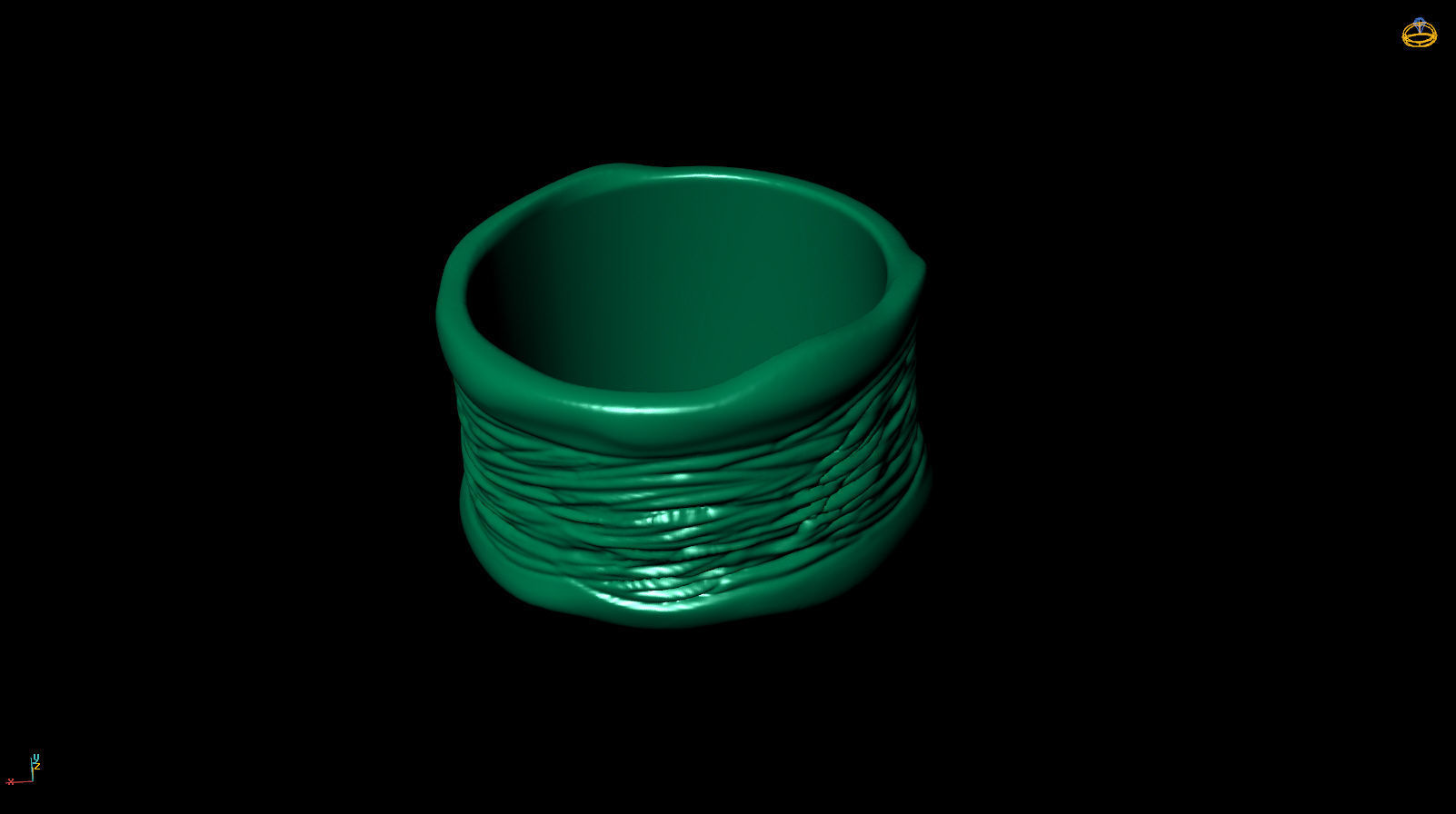 R 0018 sterling silver wavy band ring 3D print model_16