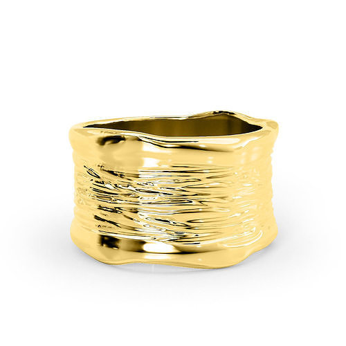 R 0018 sterling silver wavy band ring 3D print model