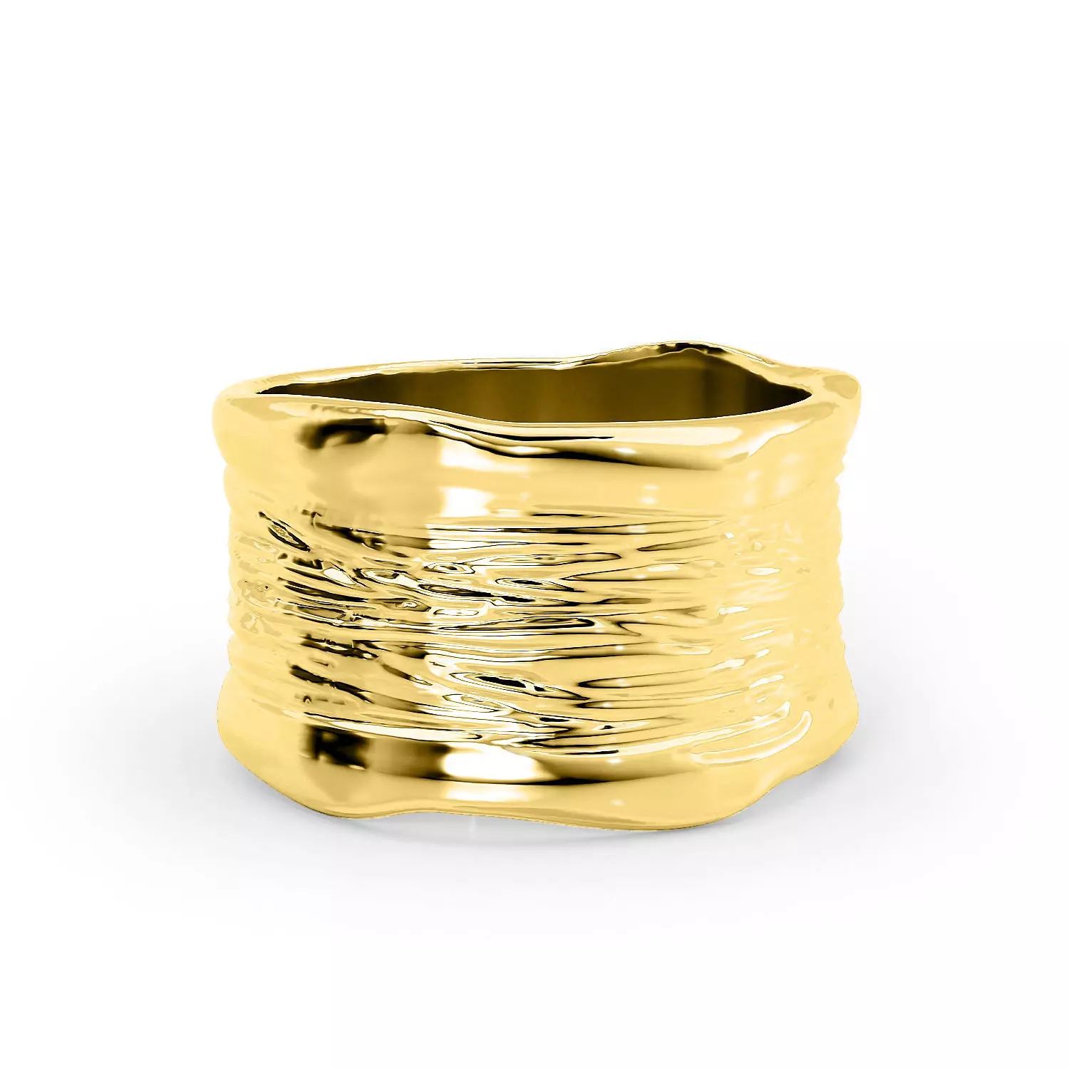 R 0018 sterling silver wavy band ring 3D print model_0