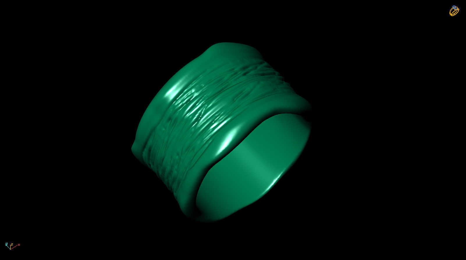 R 0018 sterling silver wavy band ring 3D print model_13