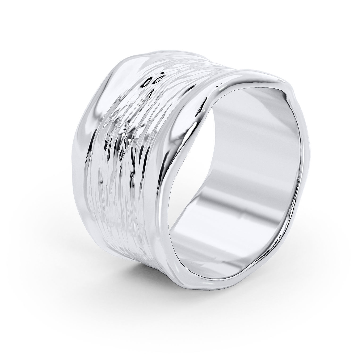 R 0018 sterling silver wavy band ring 3D print model_4