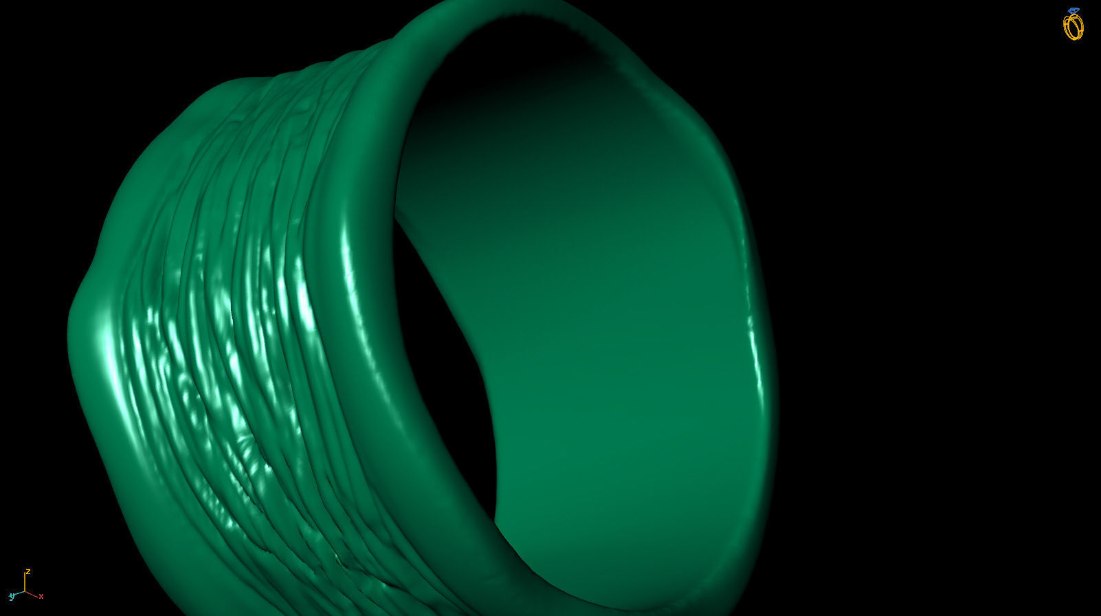 R 0018 sterling silver wavy band ring 3D print model_9