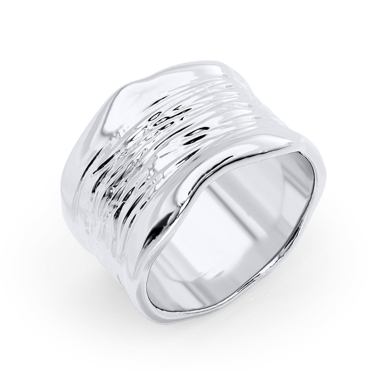R 0018 sterling silver wavy band ring 3D print model_7