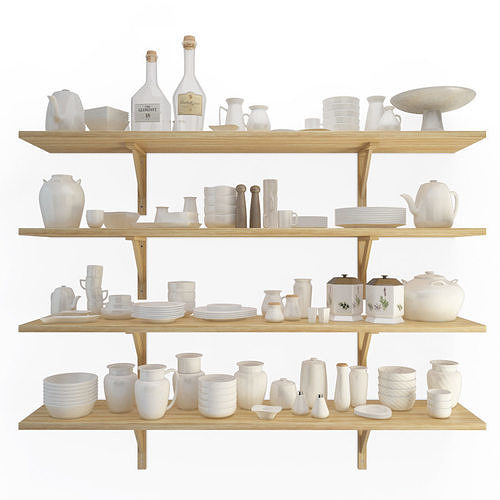 Crockery Shelves 3D model