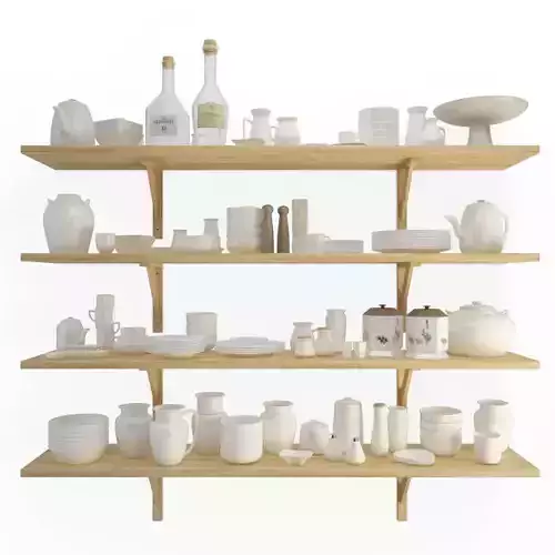 Crockery Shelves 3D model