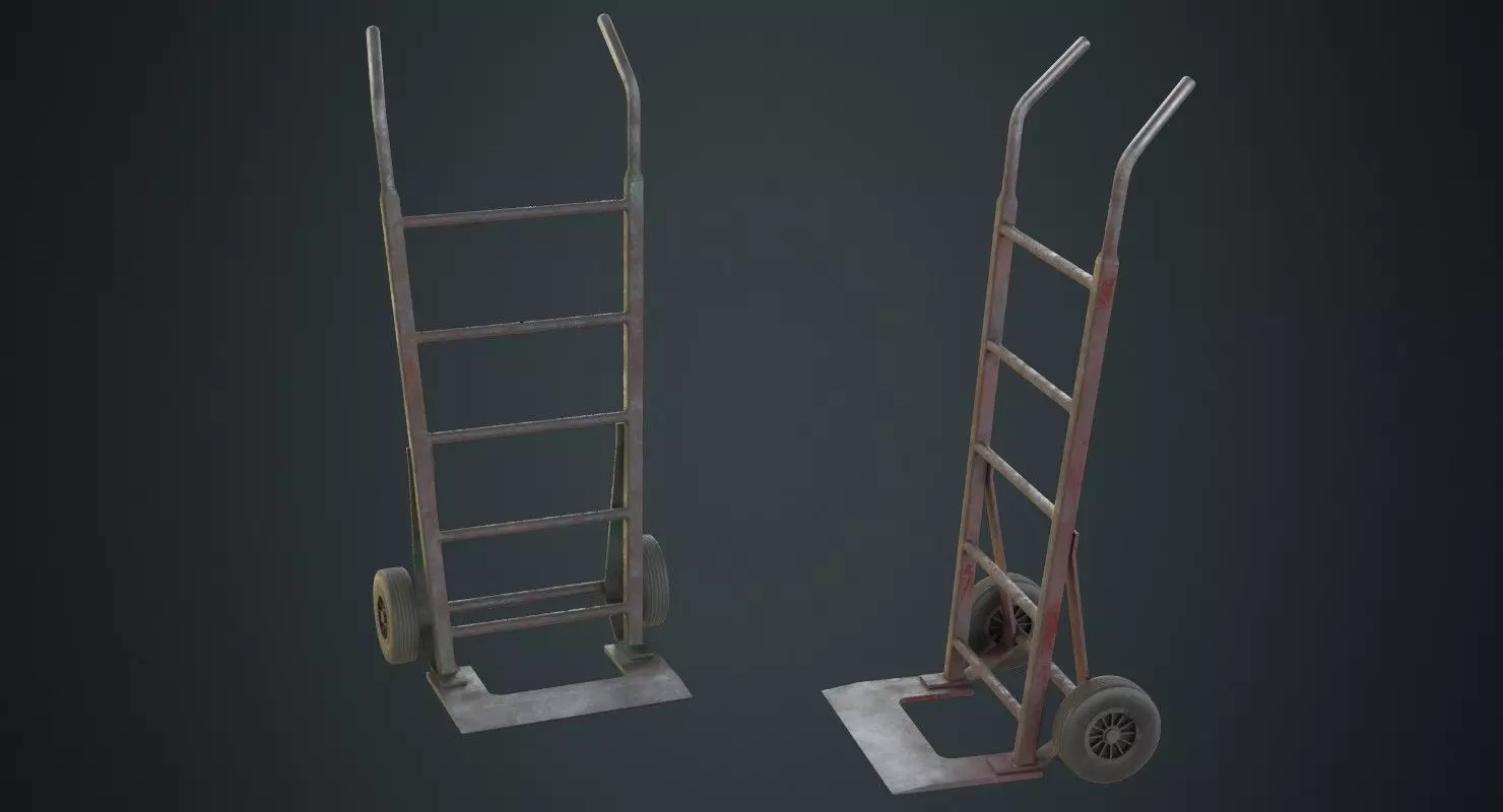 Hand Truck 2B Low-poly 3D model_0