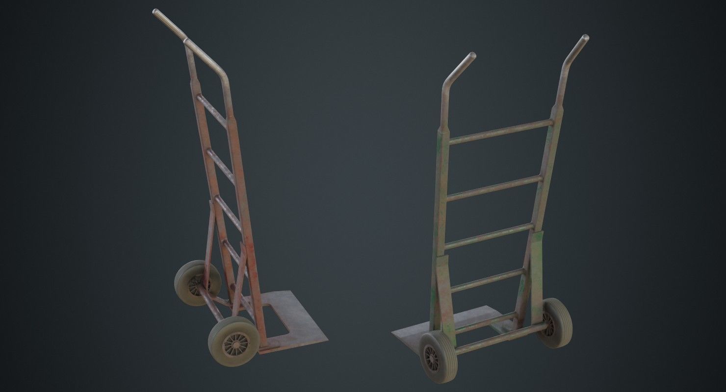 Hand Truck 2B Low-poly 3D model_1
