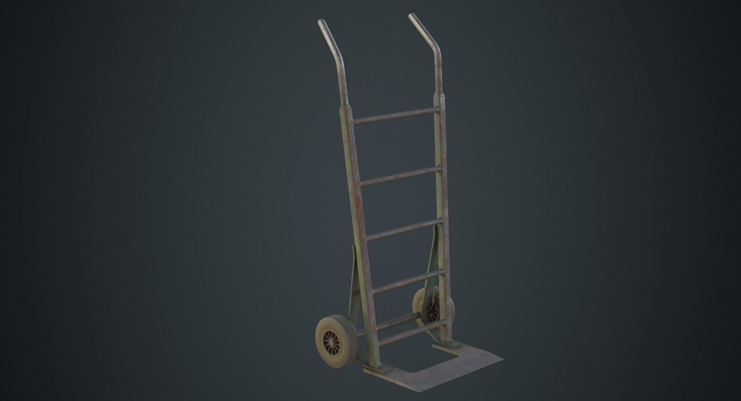 Hand Truck 2B Low-poly 3D model_4