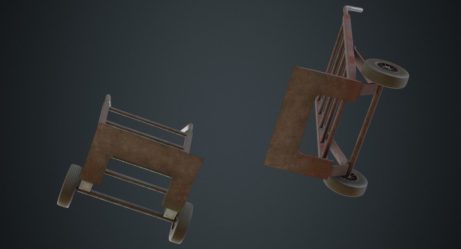 Hand Truck 2B Low-poly 3D model_2