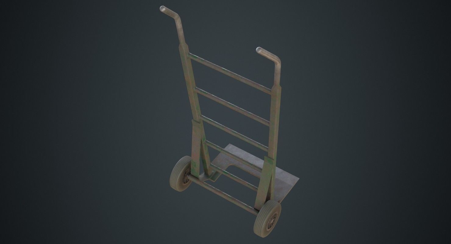 Hand Truck 2B Low-poly 3D model_5
