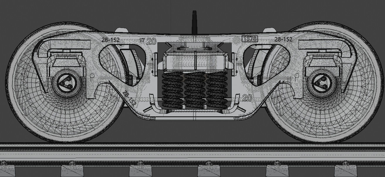 Railway freight bogie 3D model_10