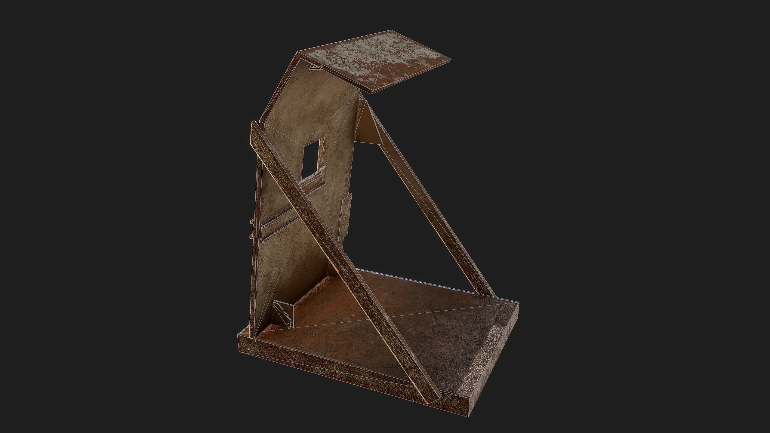 Metal Stand Low-poly 3D model_3