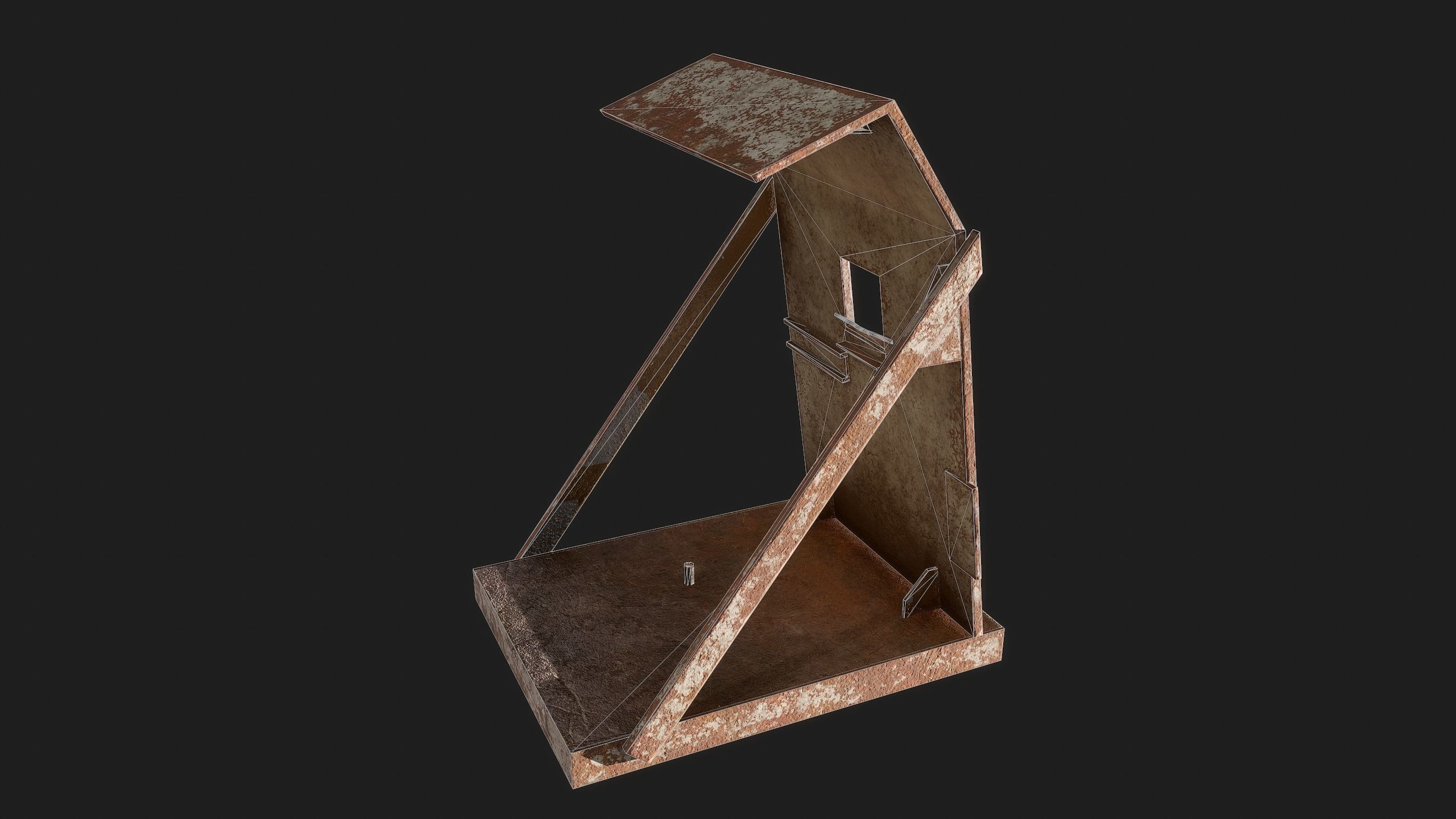 Metal Stand Low-poly 3D model_5