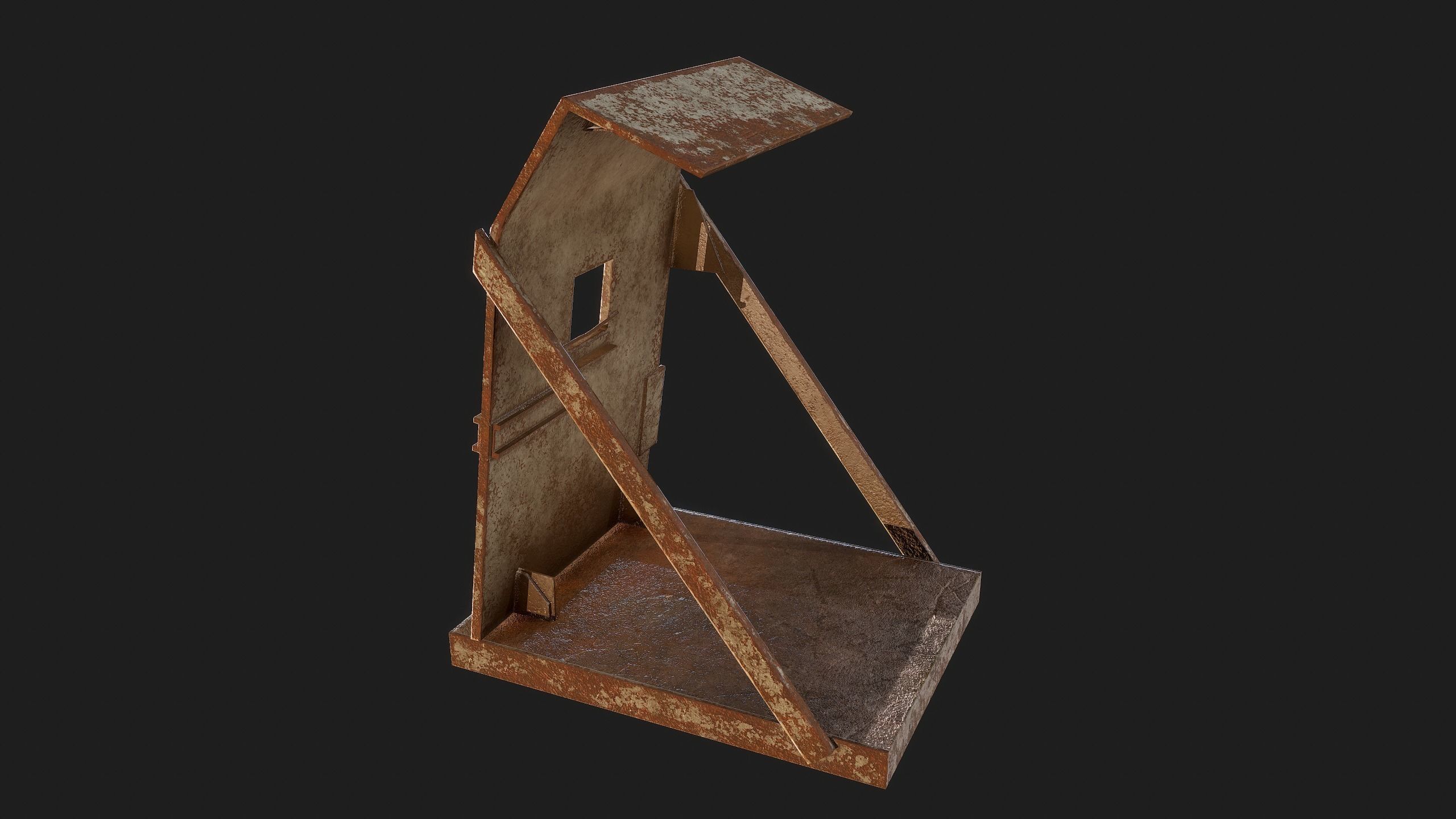 Metal Stand Low-poly 3D model_1