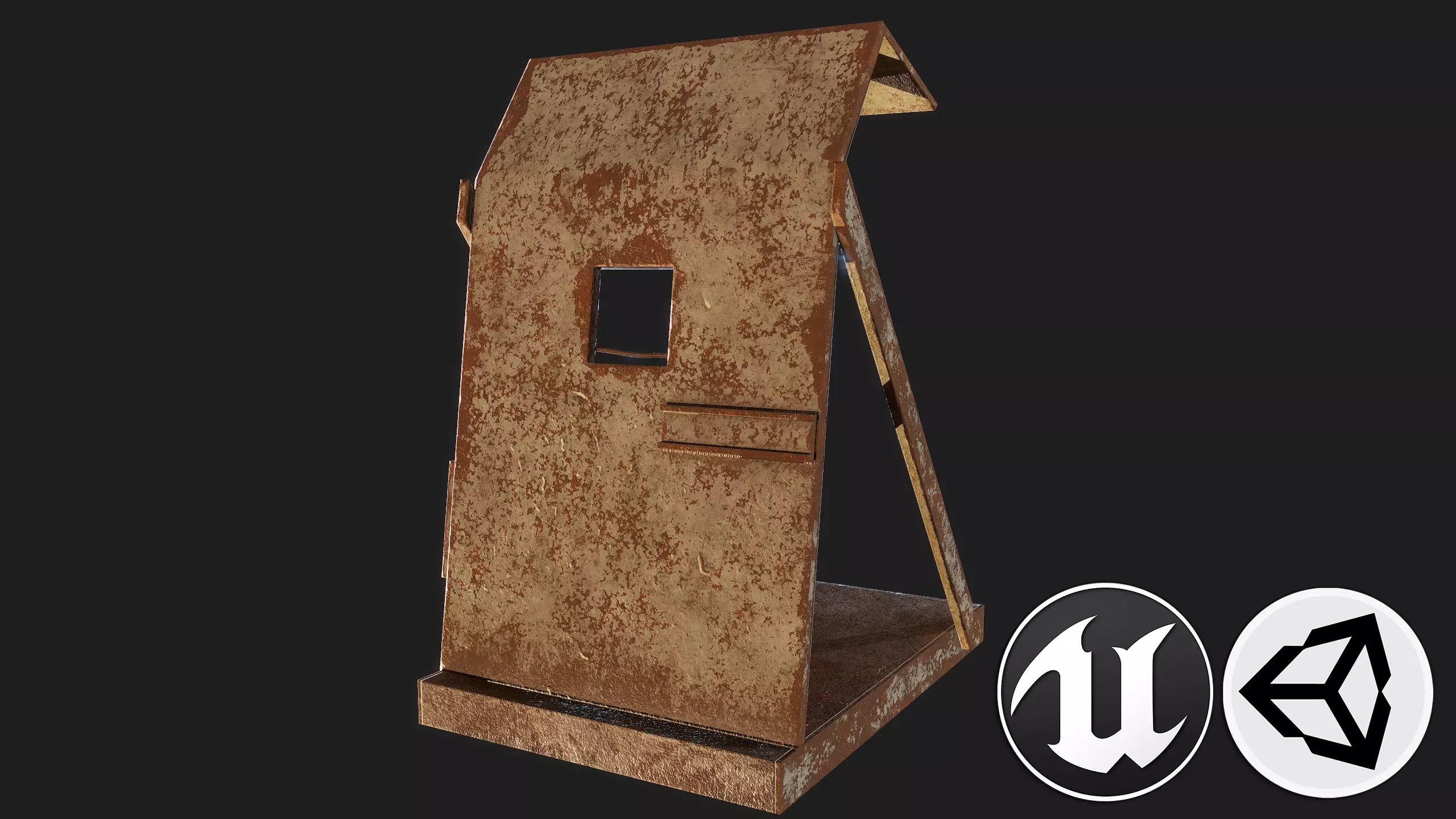 Metal Stand Low-poly 3D model_0