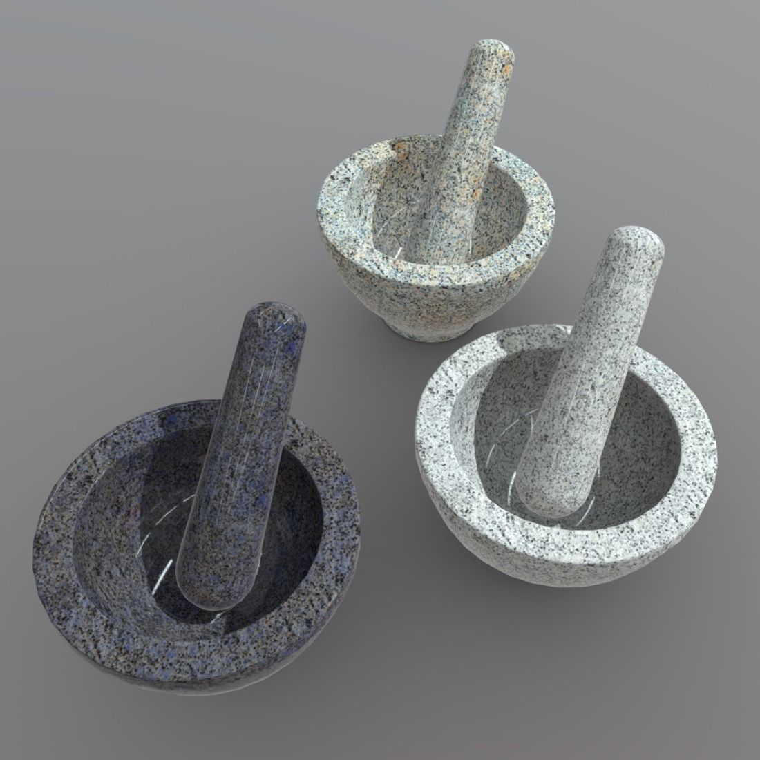Mortar And Pestle Low-poly 3D model_6
