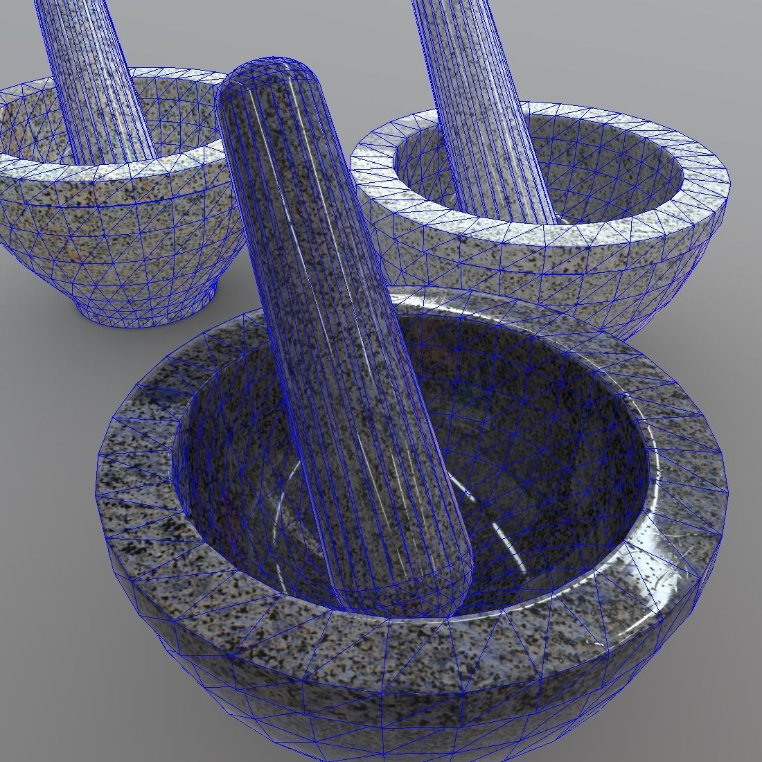 Mortar And Pestle Low-poly 3D model_11