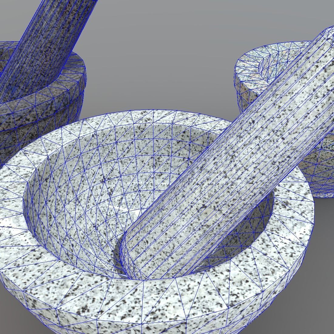 Mortar And Pestle Low-poly 3D model_9
