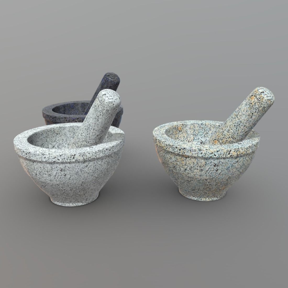Mortar And Pestle Low-poly 3D model_2