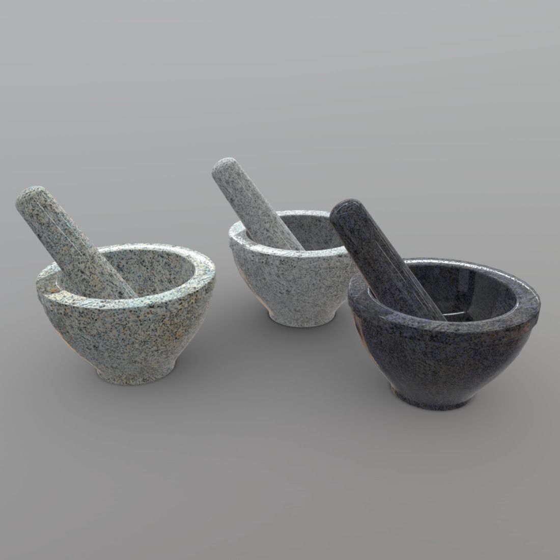 Mortar And Pestle Low-poly 3D model_5