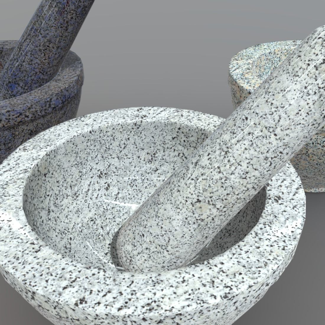 Mortar And Pestle Low-poly 3D model_8