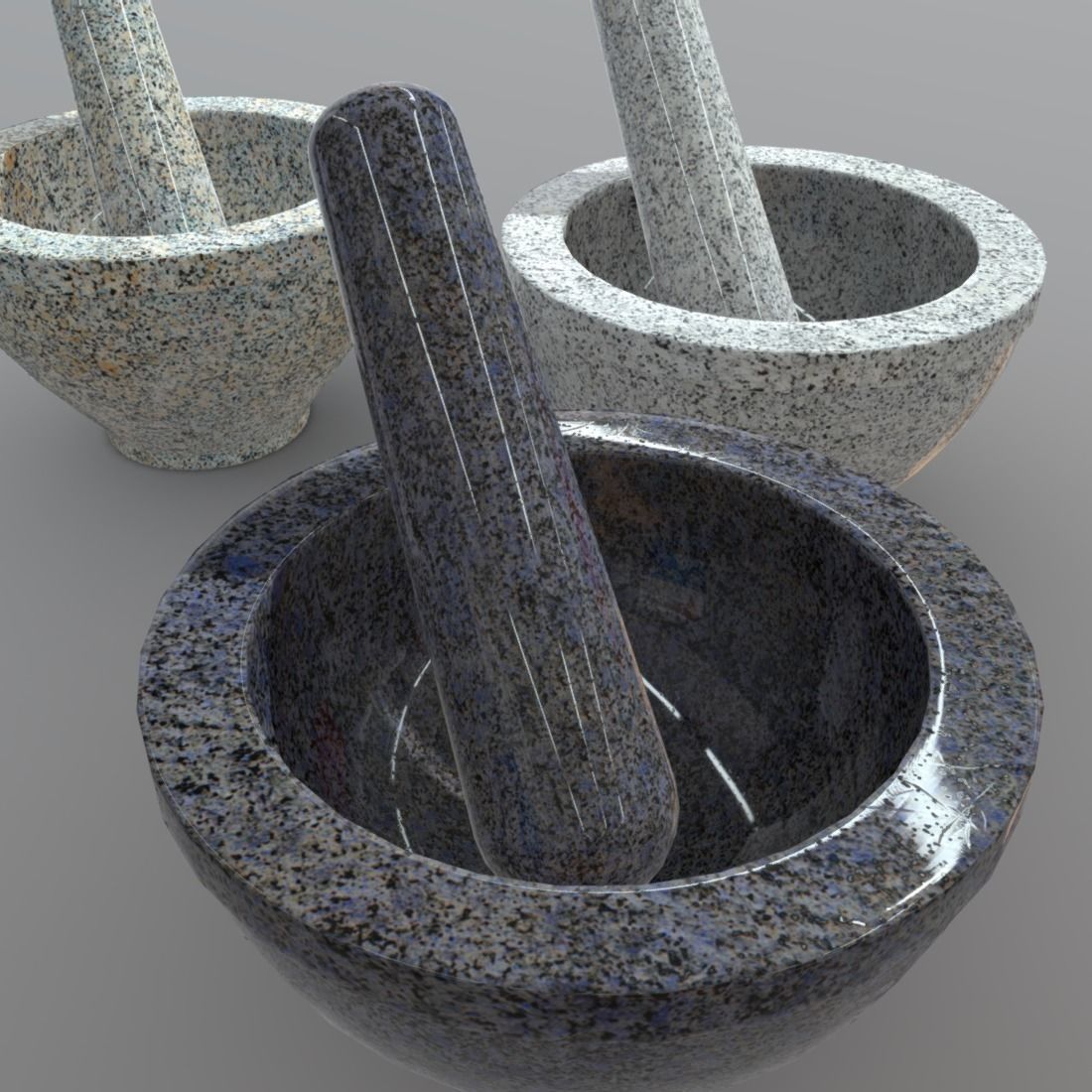 Mortar And Pestle Low-poly 3D model_10