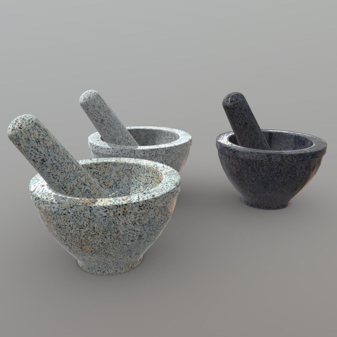 Mortar And Pestle Low-poly 3D model_4
