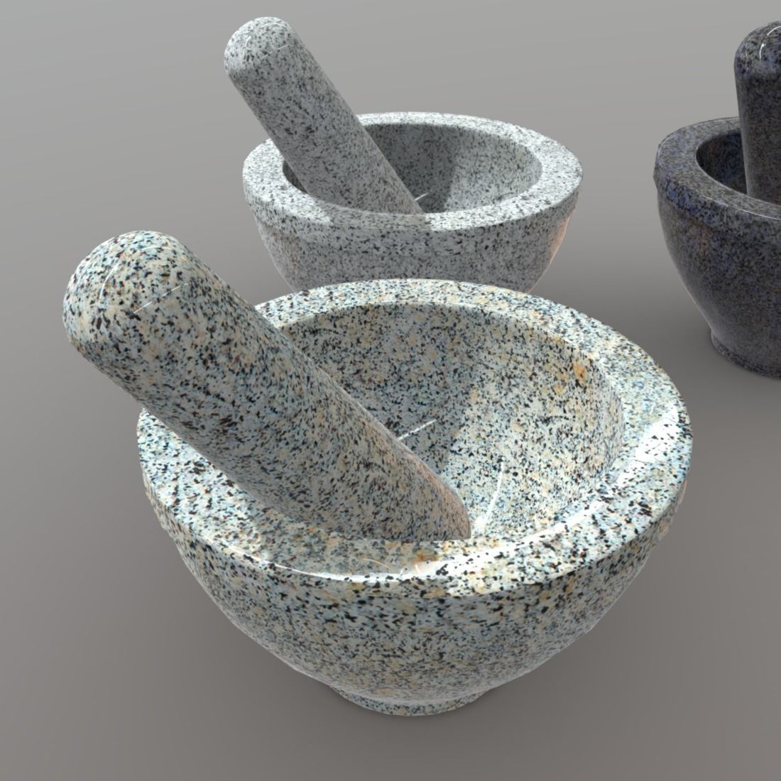Mortar And Pestle Low-poly 3D model_12