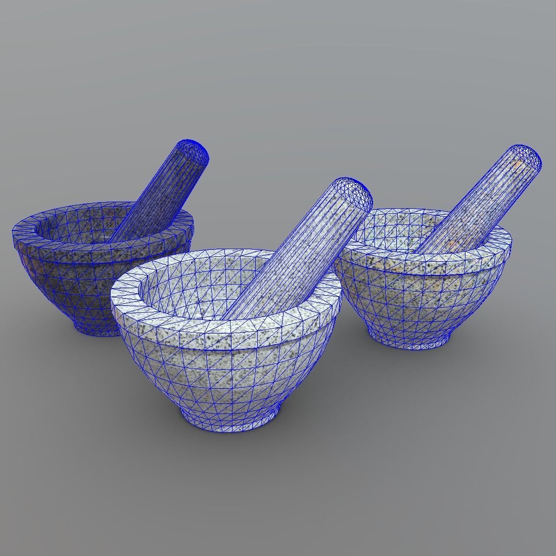 Mortar And Pestle Low-poly 3D model_1