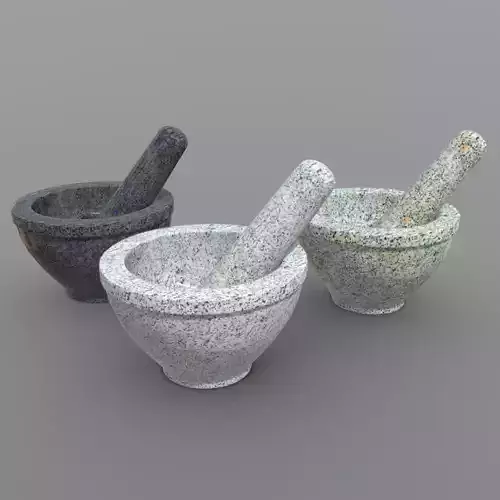 Mortar And Pestle Low-poly 3D model