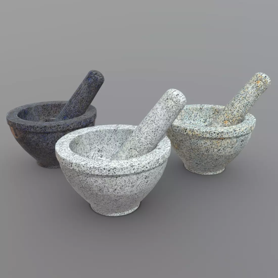 Mortar And Pestle Low-poly 3D model_0