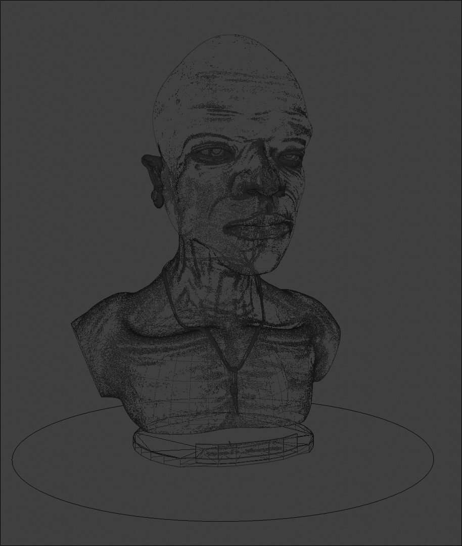 Head sculpture 01 Free 3D model_8