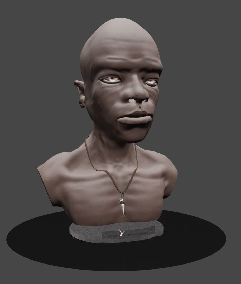 Head sculpture 01 Free 3D model_5