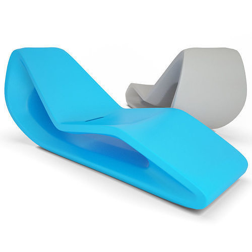 Plastic Deckchair Organic Qui est Paul Free 3D model