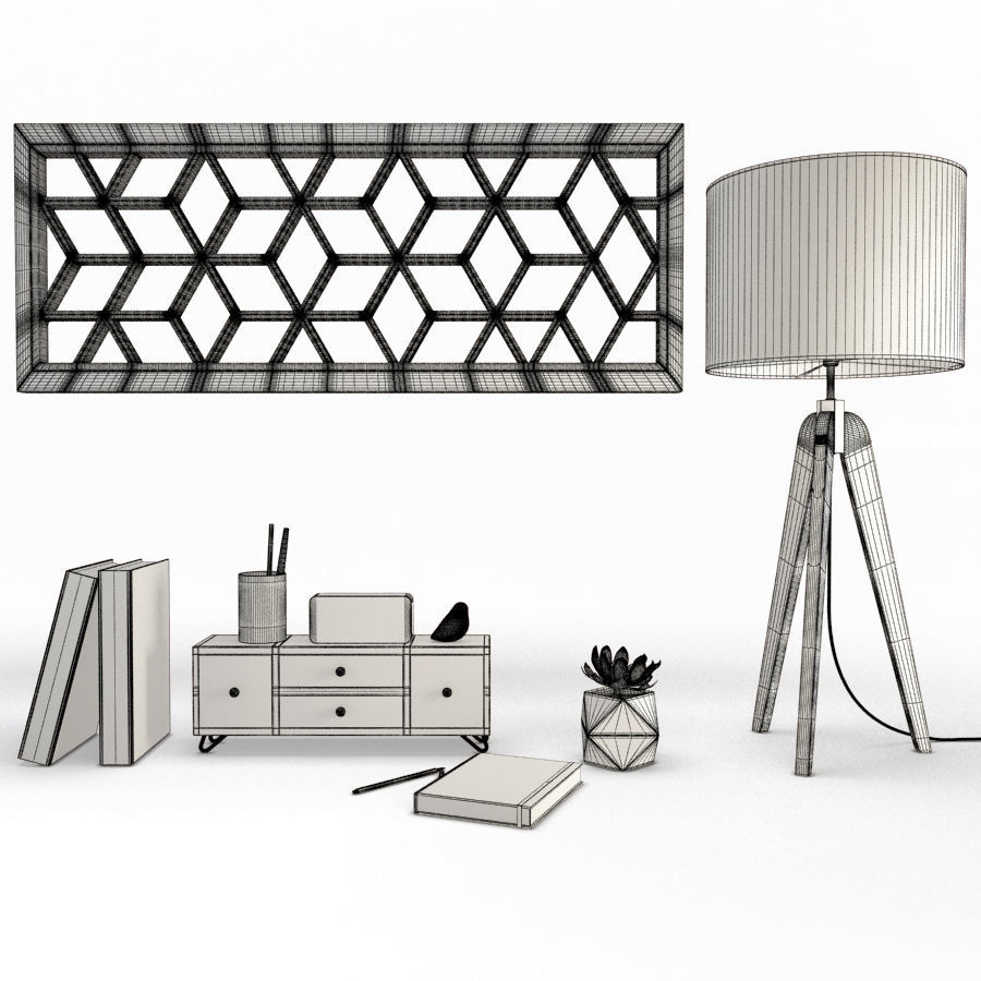 Wooden Decorative Objects 3D model_1