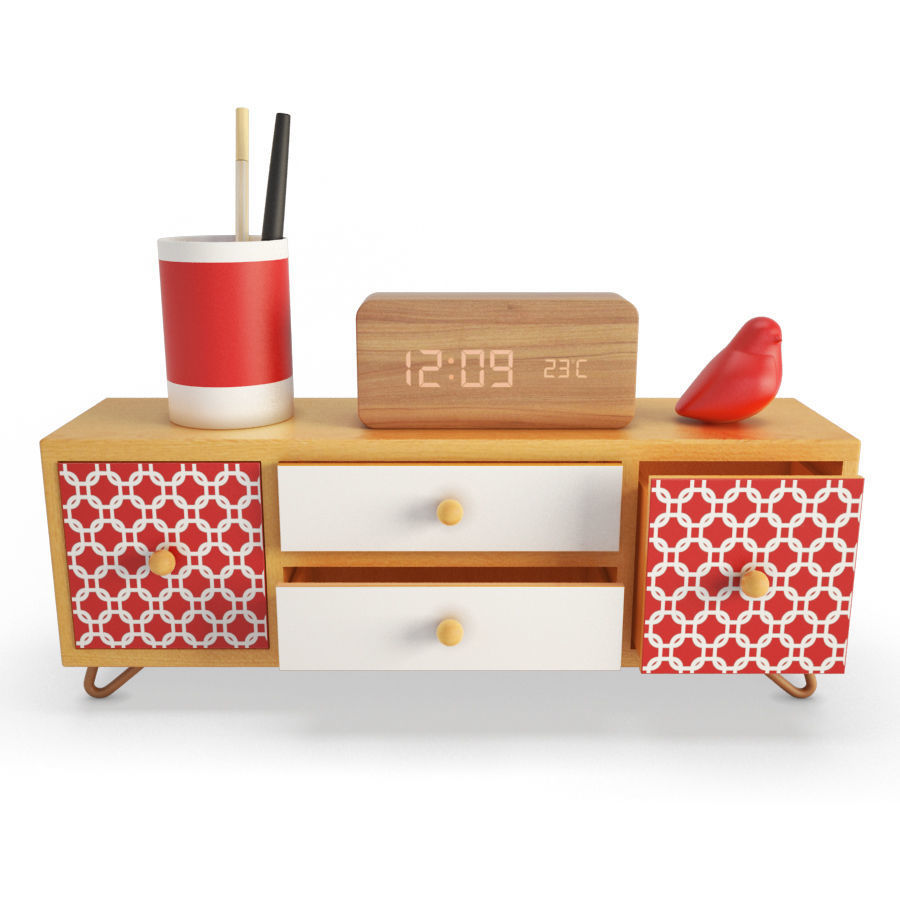 Wooden Decorative Objects 3D model_4