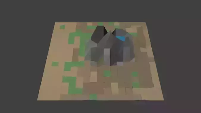 Low Poly Savanna mountain in minecraft