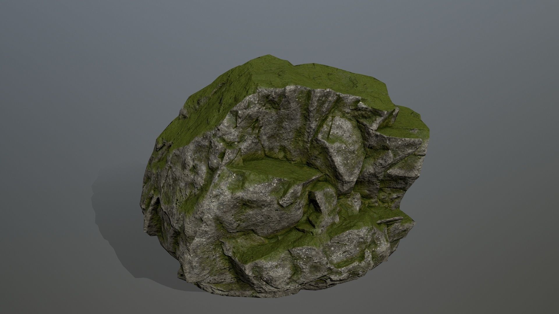 mossy rocks Low-poly 3D model_8