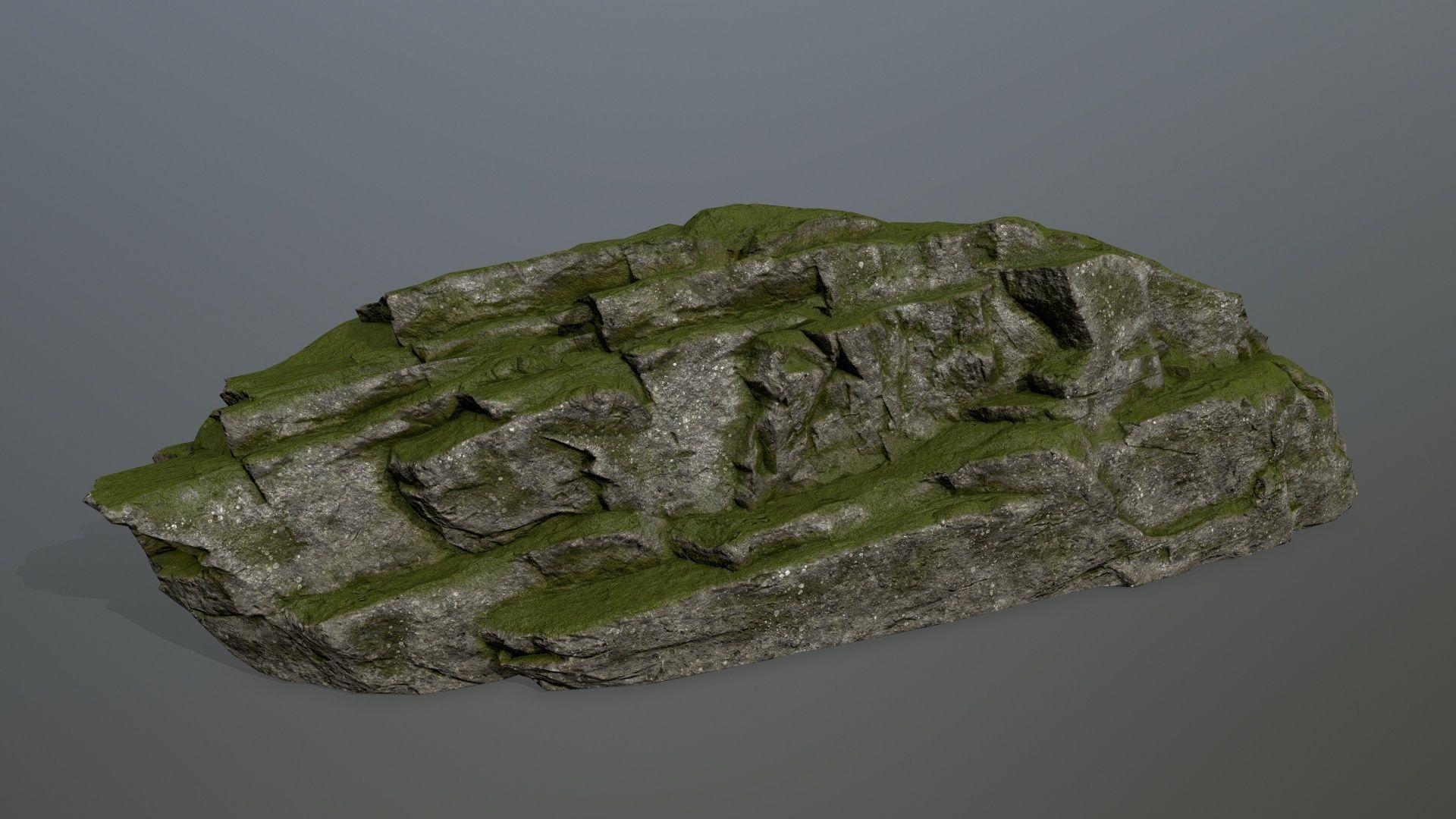 mossy rocks Low-poly 3D model_12