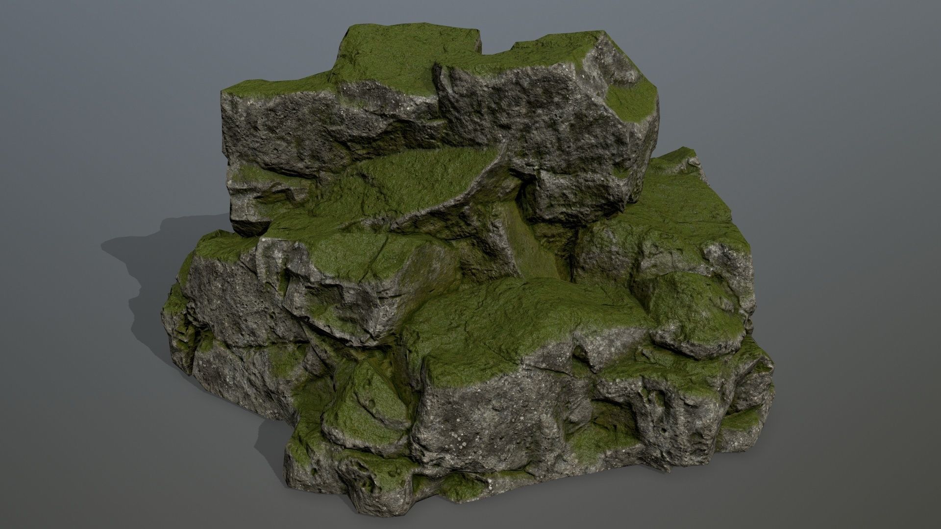 mossy rocks Low-poly 3D model_18
