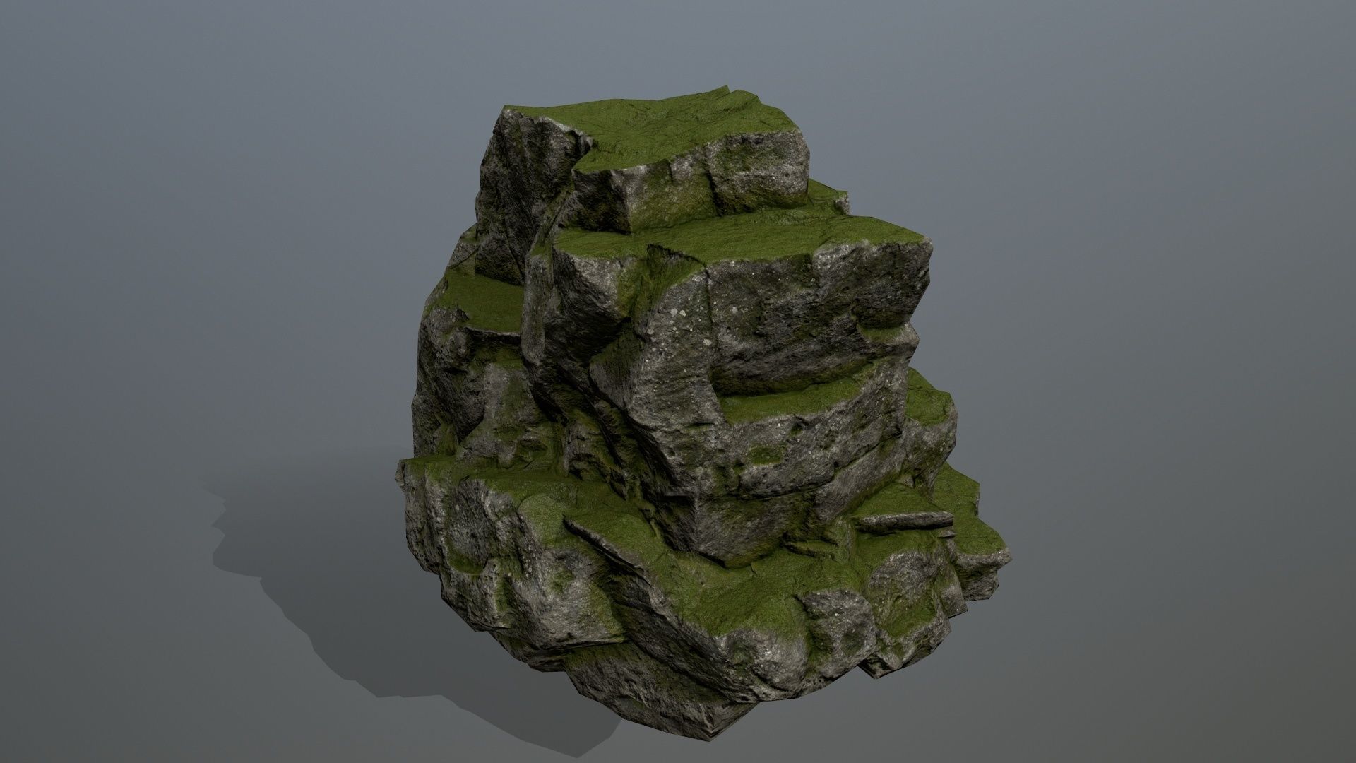 mossy rocks Low-poly 3D model_7