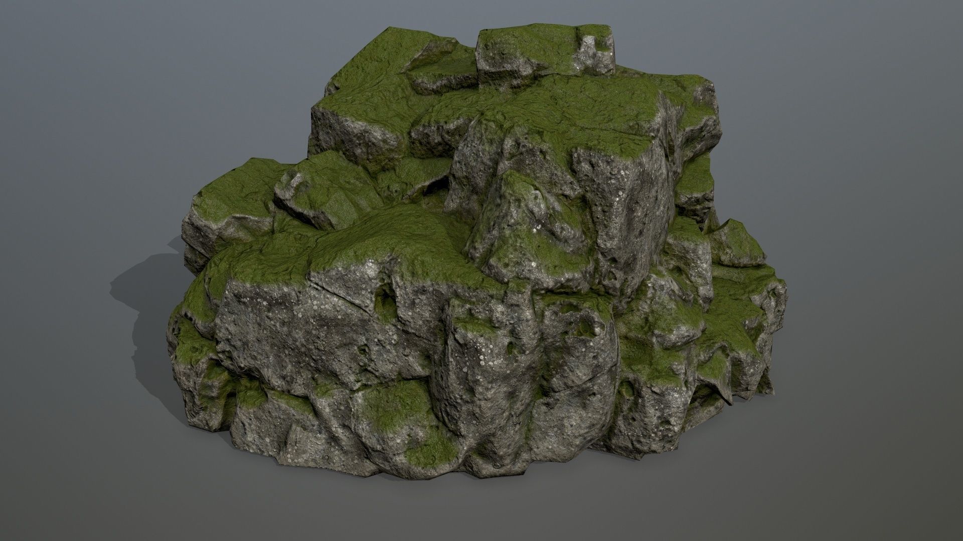 mossy rocks Low-poly 3D model_19