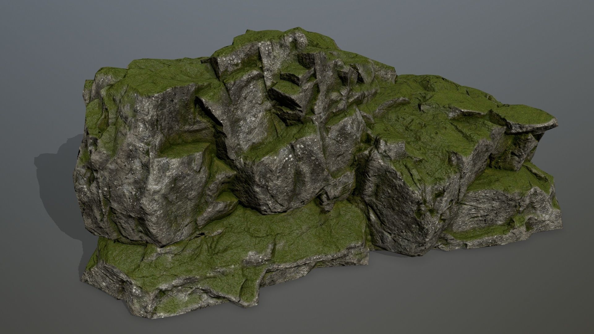 mossy rocks Low-poly 3D model_5