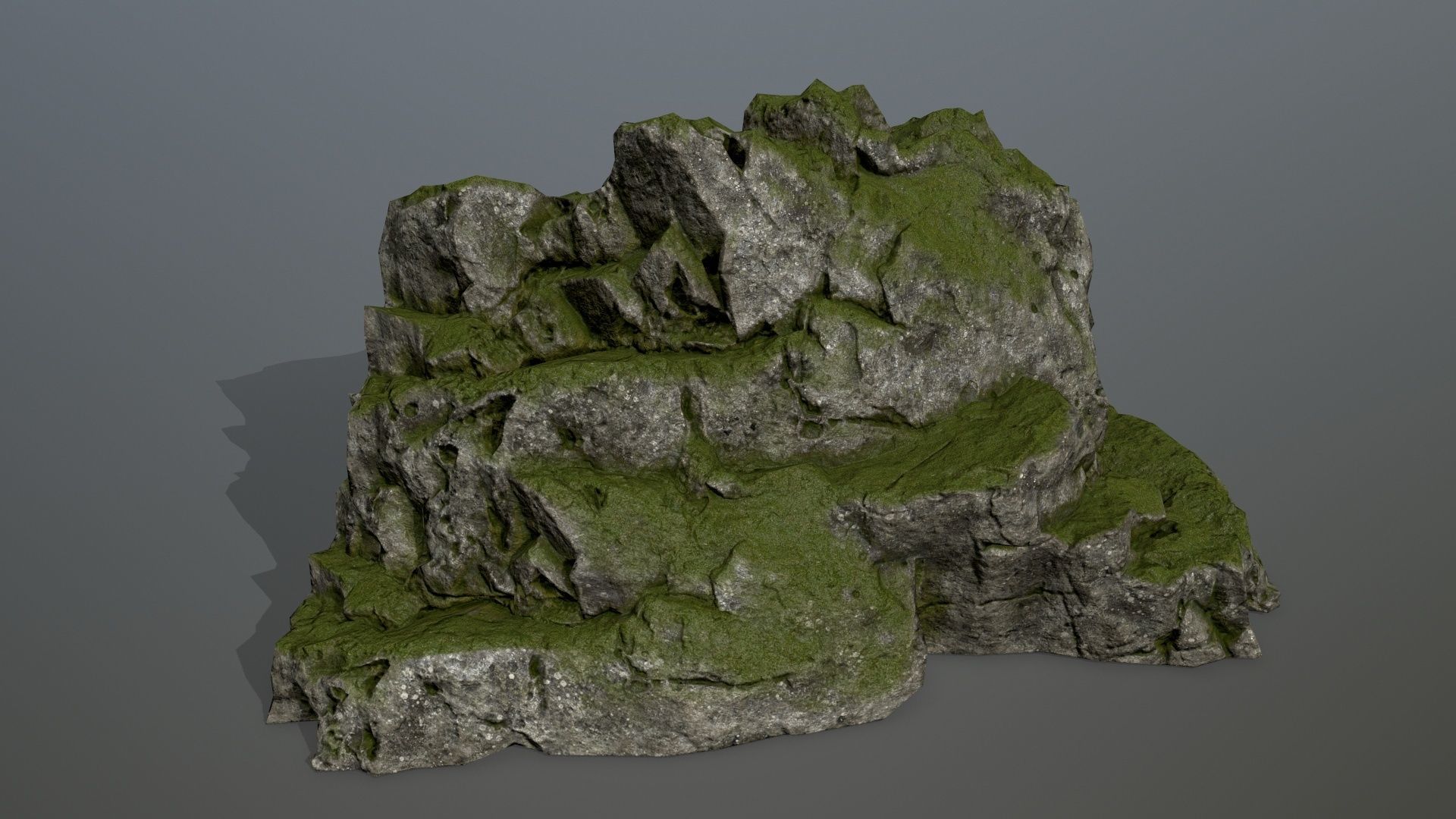 mossy rocks Low-poly 3D model_1