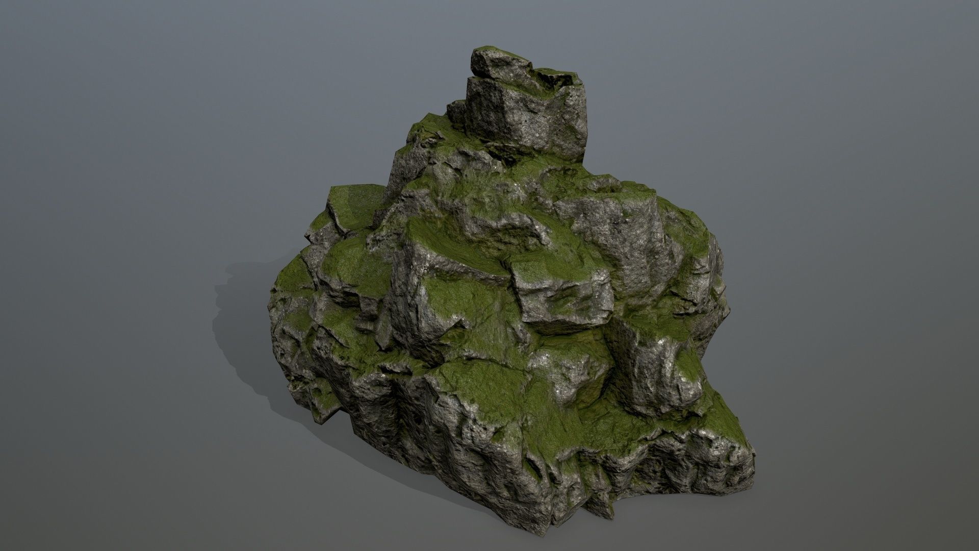 mossy rocks Low-poly 3D model_10