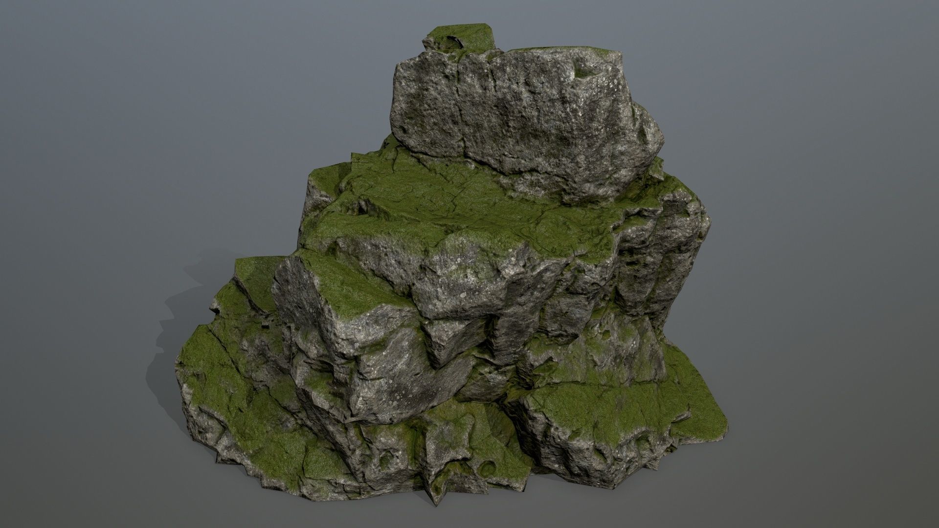mossy rocks Low-poly 3D model_9