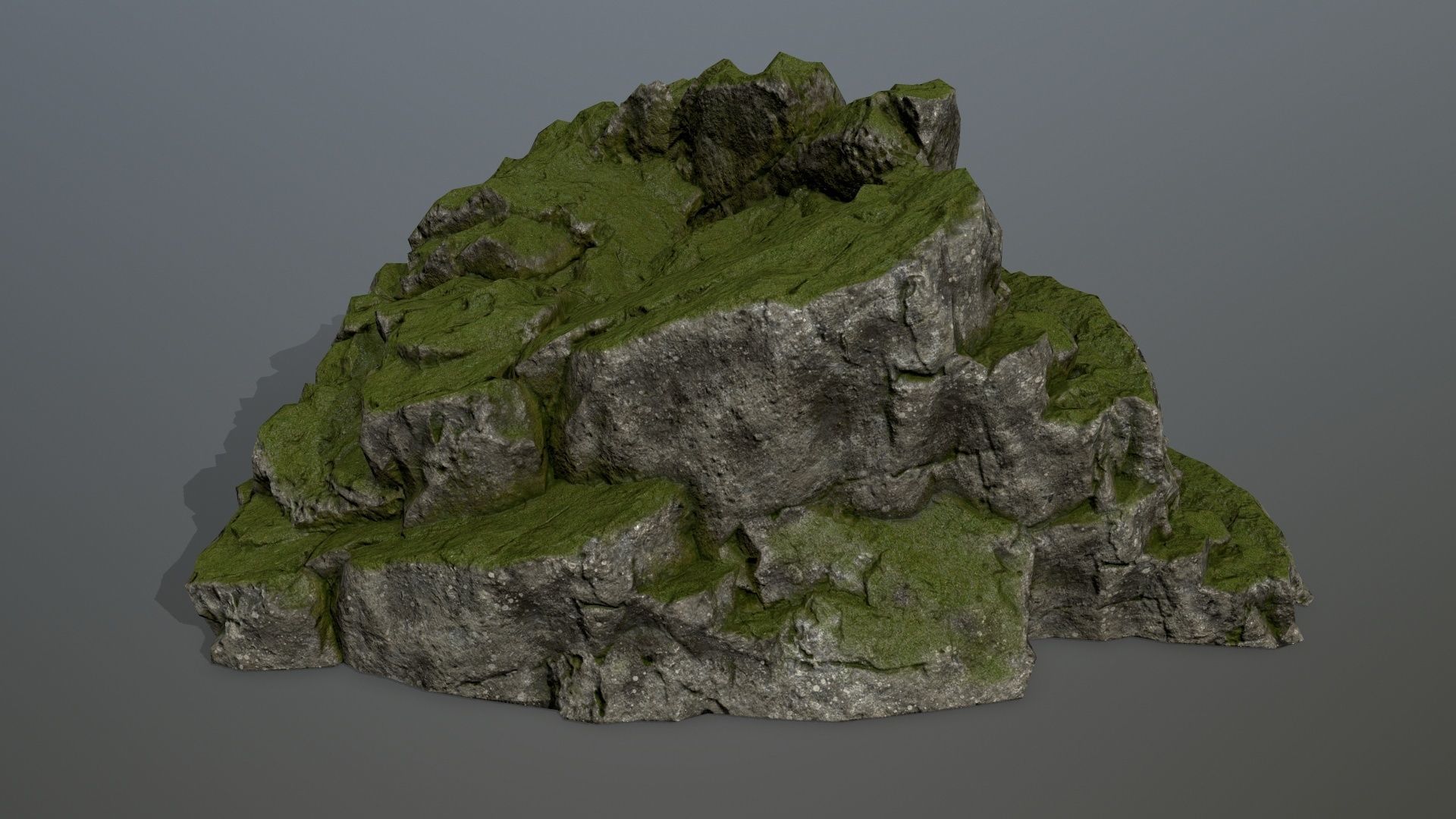 mossy rocks Low-poly 3D model_2