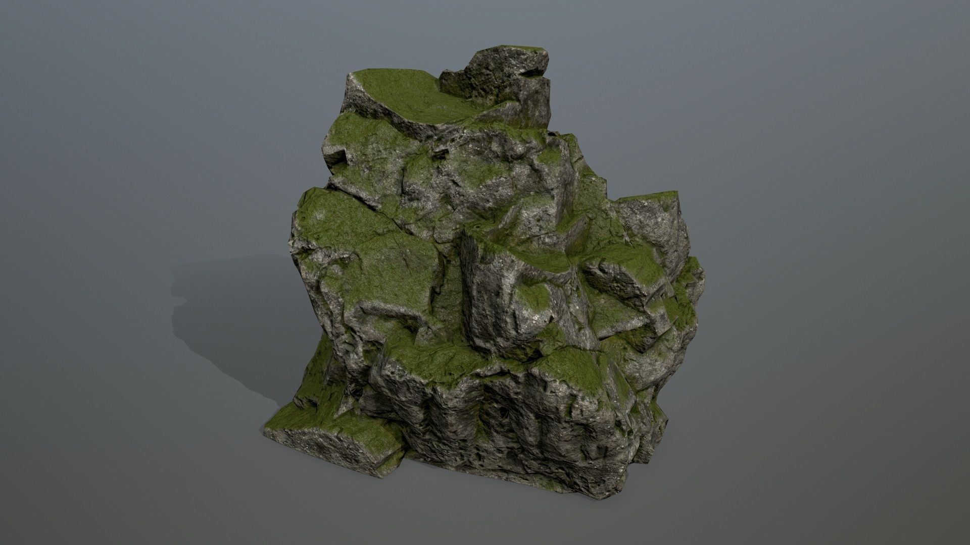 mossy rocks Low-poly 3D model_11